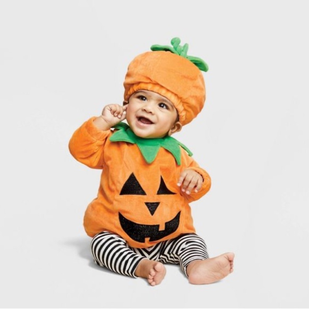 Baby Pumpkin Halloween Costume Pullover Top with Hat - Hyde & EEK! Boutique™